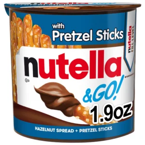 Nutella and Go Snack Packs, Chocolate Hazelnut Spread with Pretzel Sticks, Perfect Bulk Snacks for Kids Lunch Boxes, 1.9 Ounce, Pack of 12