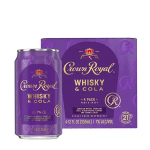 Crown Royal Whisky and Cola Canadian Whisky Cocktail, 4-PACK (4 x 12 fl oz)